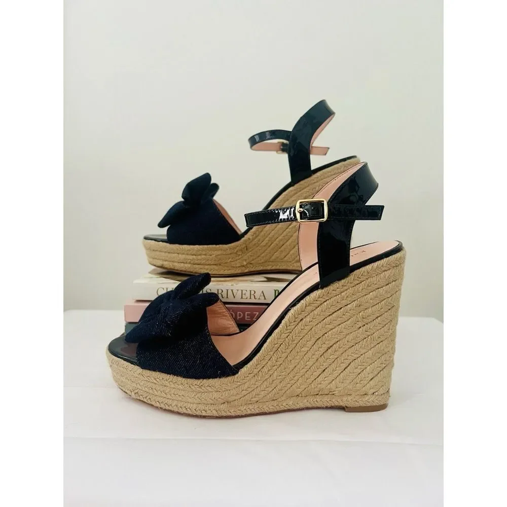 Kate Spade Womens Darya Denim Espadrille Wedge Shoes Size 9M‎